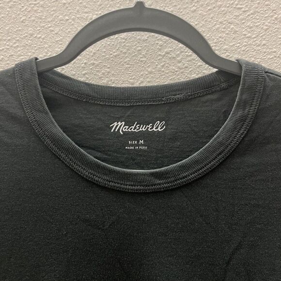 Madewell Men Sz M Dk Forest Green Garment-Dyed Allday Tee Short Sleeve AA991 - Picture 2 of 9